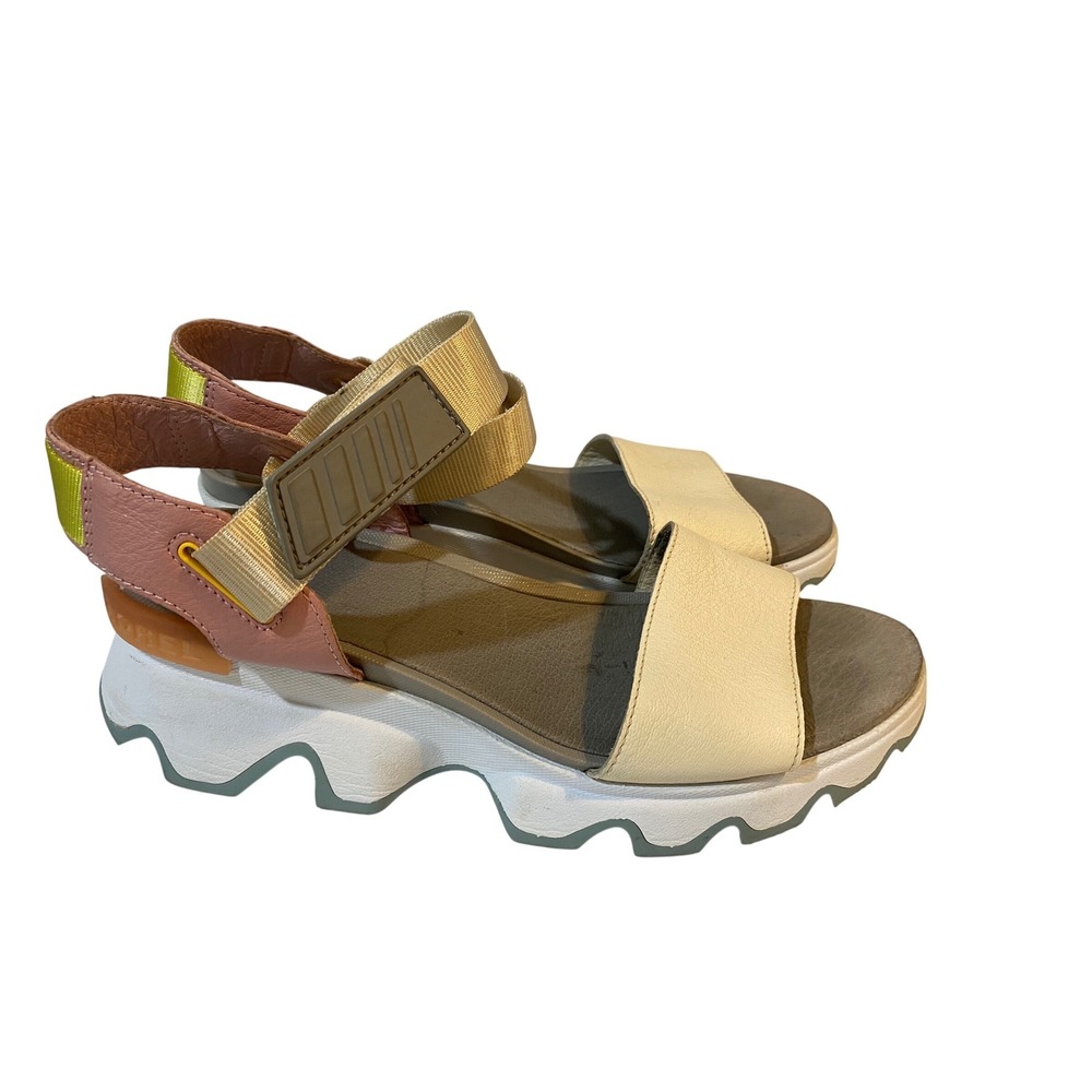 Sorel Kinetic Sandal Womens 10 Cream Pink Grey Sporty Platform NL3567-191 - Picture 8 of 9